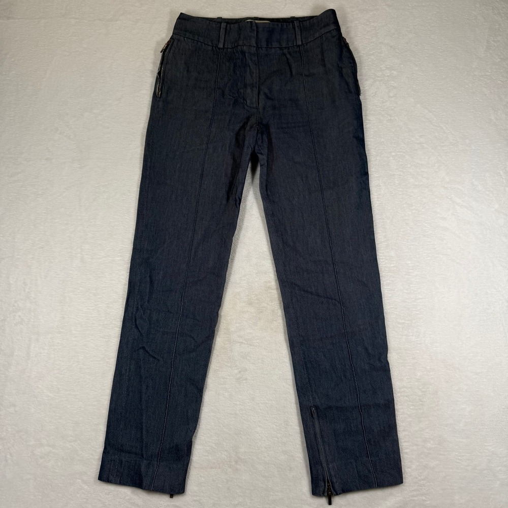 Valentino Roma Womens Blue Slim Leg Side Zip Trousers Made in Italy Size‎ 40 6